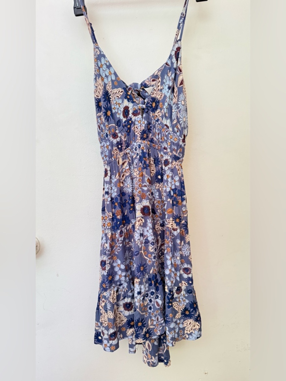 Angie Blue Floral Spaghetti-Strap Sundress